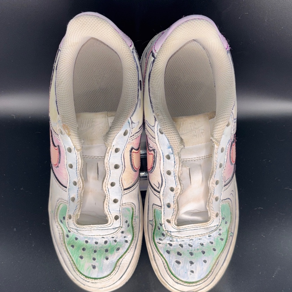 Custom Nike Air Force 1 Low with Cartoon Graffiti Pastel Design, Rare find!